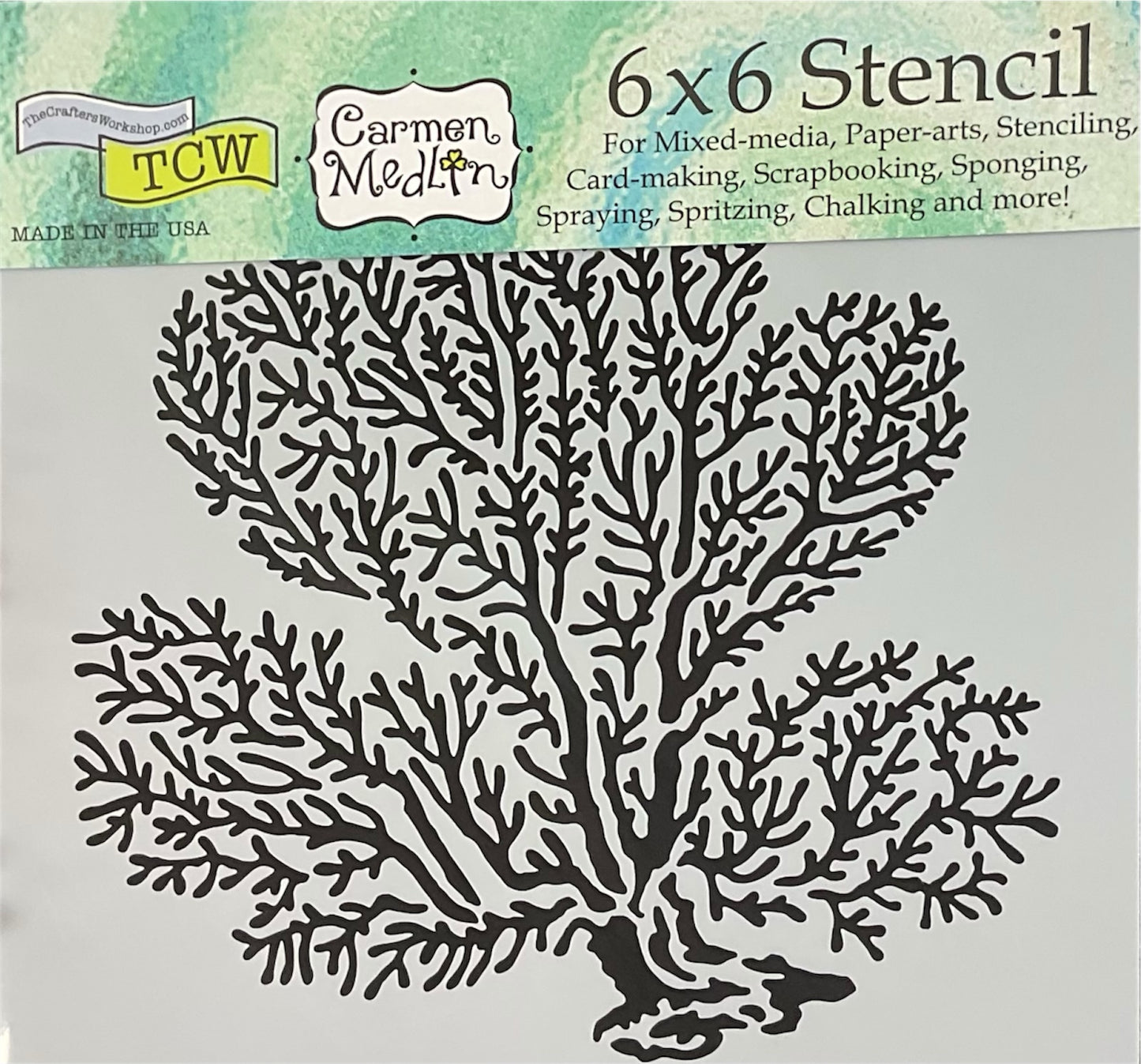 TCW Carmen Medlin 6x6 Stencil – Coral