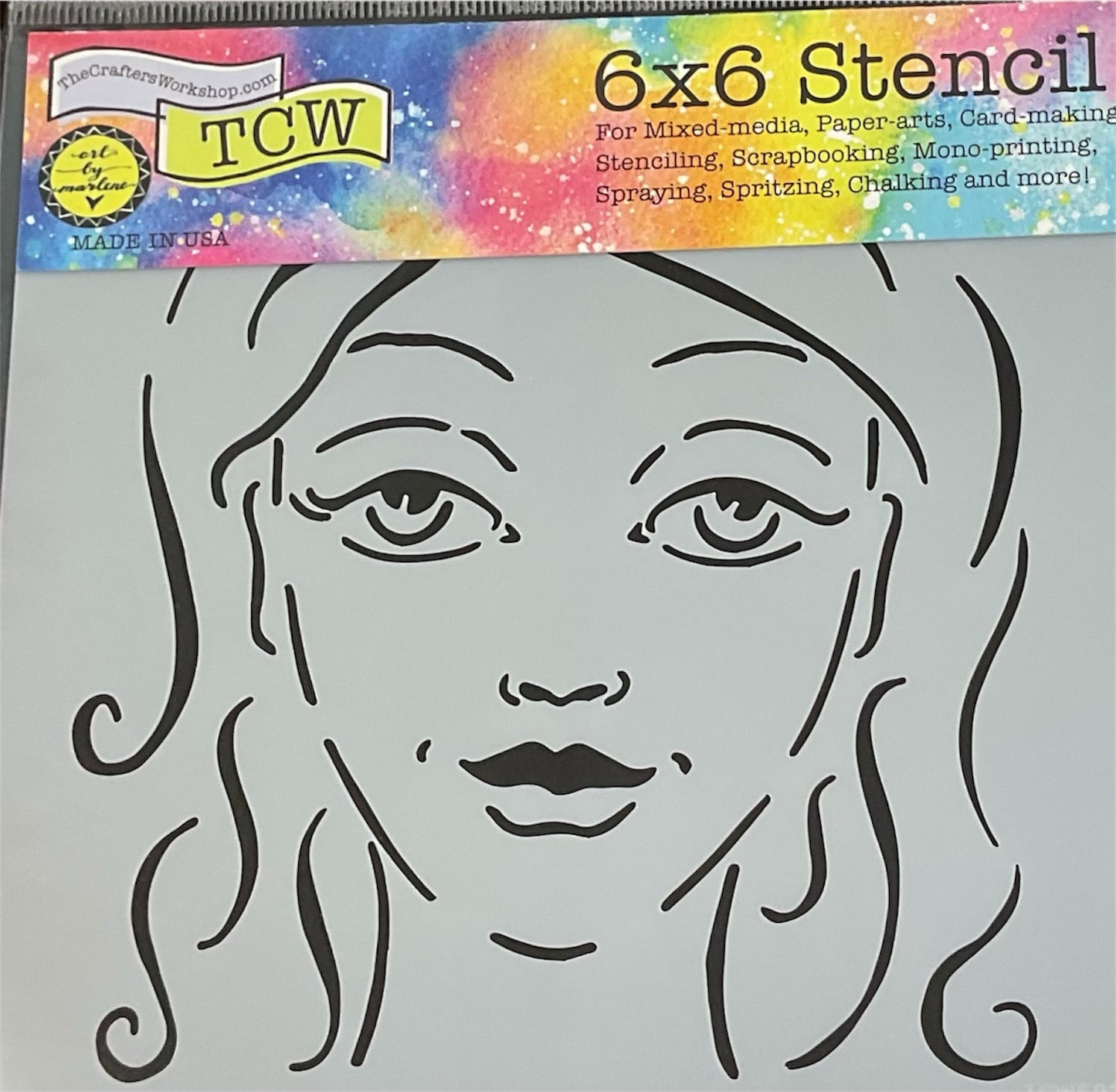 TCW Art by Marlene 6x6 Stencil – Woman’s Face