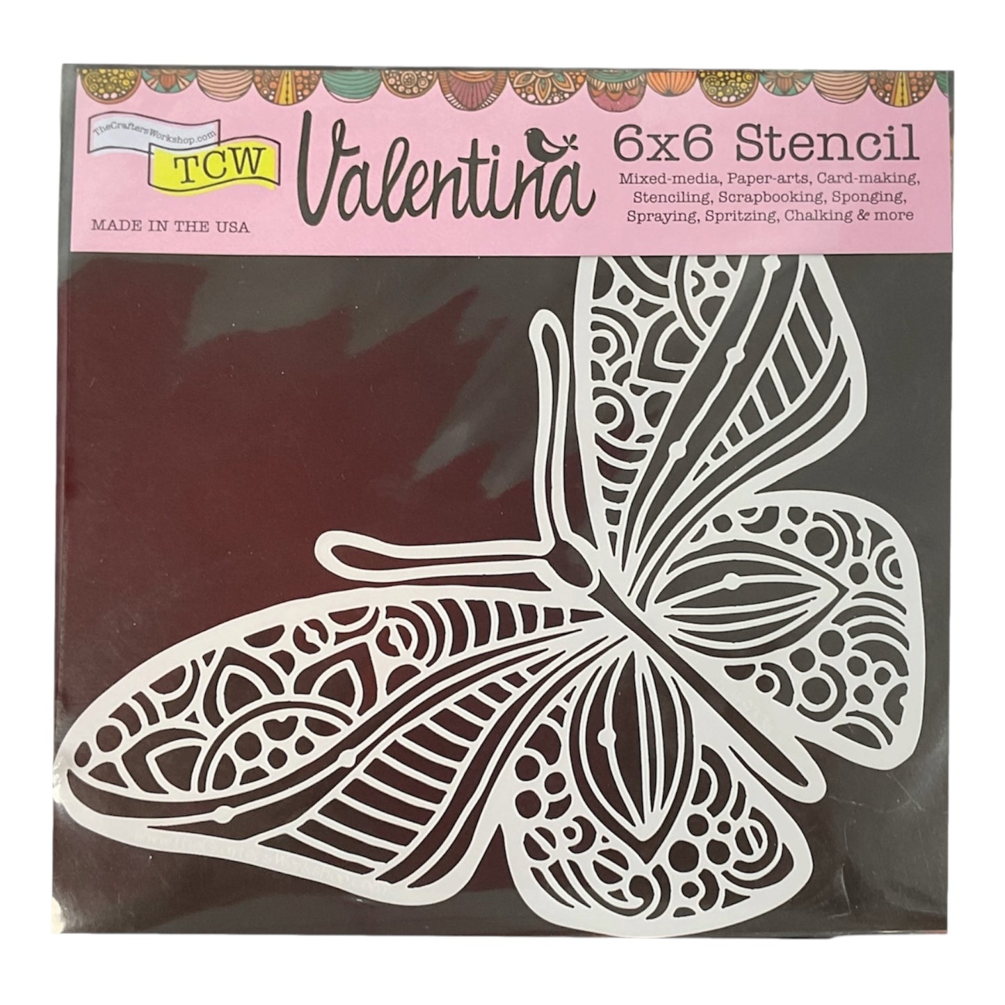 TCW Valentina 6x6 Stencil – Decorative Butterfly