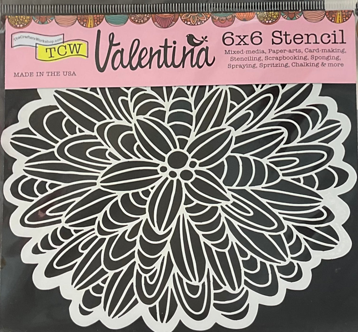TCW 6x6 Stencil – Valentina Floral Design